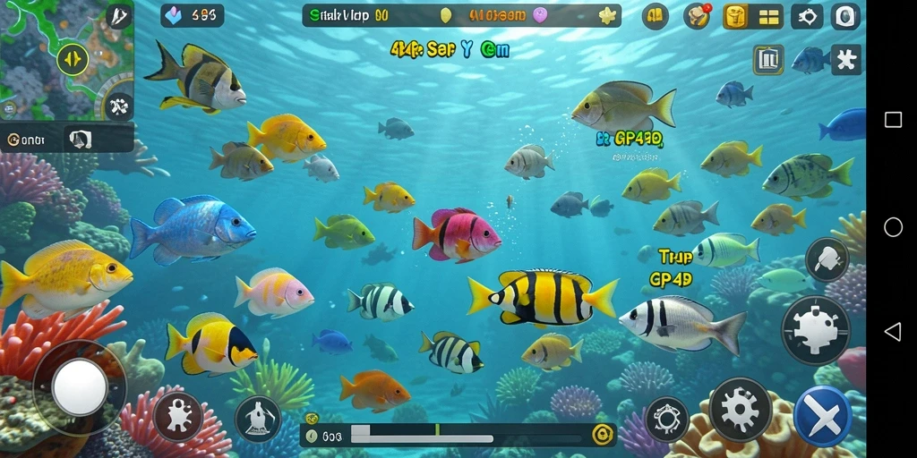 Gameplay menarik dari 4P4P saat menembak ikan.