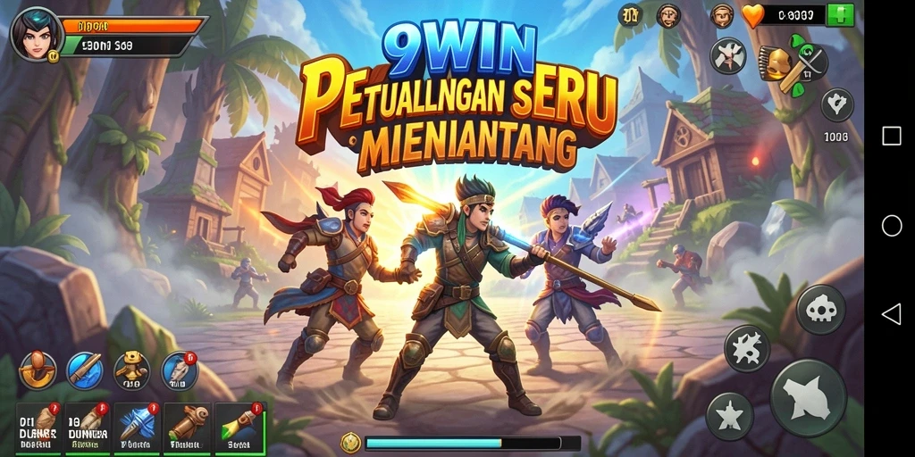 Screenshot gameplay 9WIN yang menampilkan karakter dalam petualangan seru.