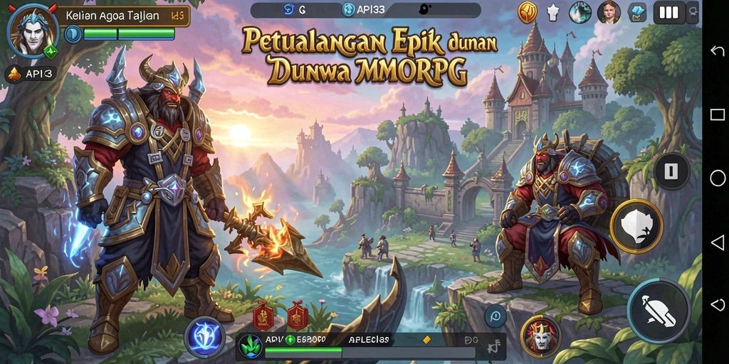 Screenshot gameplay API33 menampilkan aksi seru dalam pertarungan MMORPG.