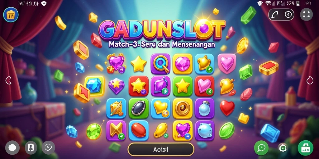 Tampilan gameplay seru dari GADUNSLOT dengan tantangan Match-3.