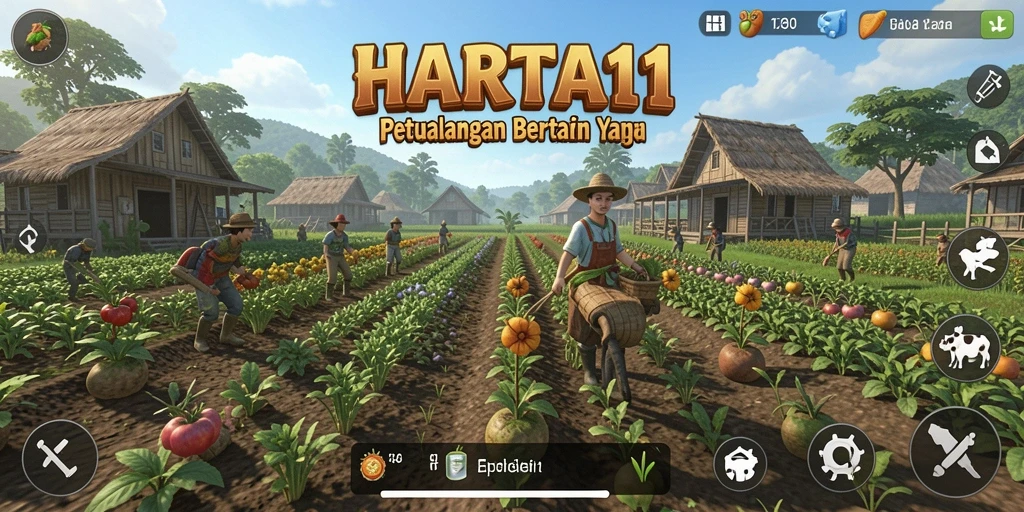 Tampilan gameplay HARTA11 yang penuh warna dan interaktif.