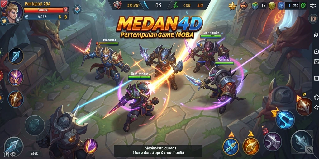 Screenshot gameplay MEDAN4D yang menampilkan aksi MOBA yang seru.