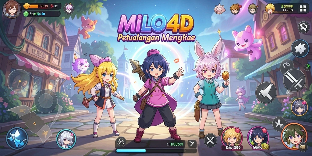 Tampilan aksi mendebarkan dalam gameplay Anime MILO4D.