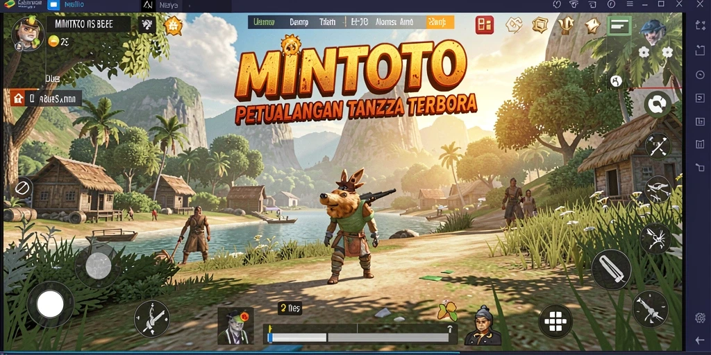 Tangkapan layar MINTOTO menampilkan petualangan seru dalam dunia terbuka.