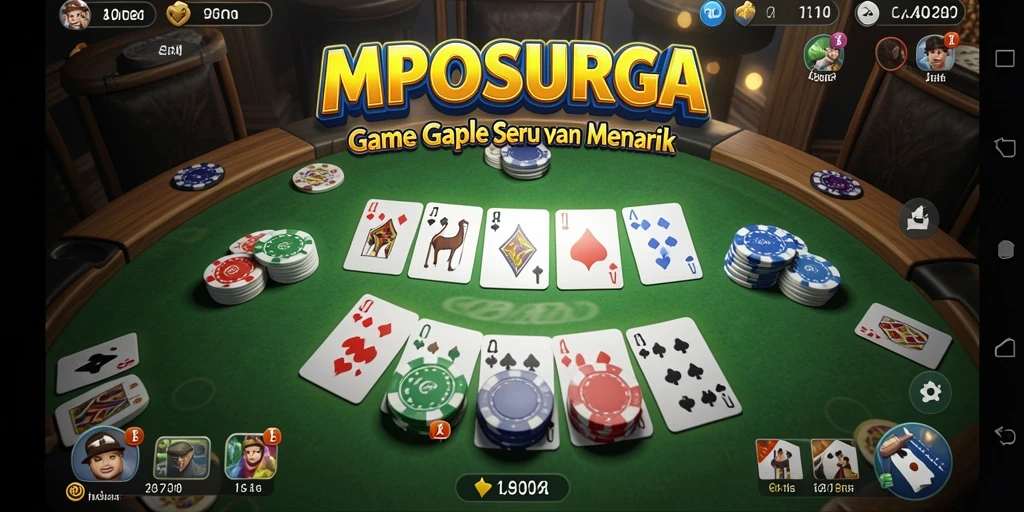 Screenshot gameplay MPOSURGA menunjukkan keseruan bermain Gaple bersama teman.