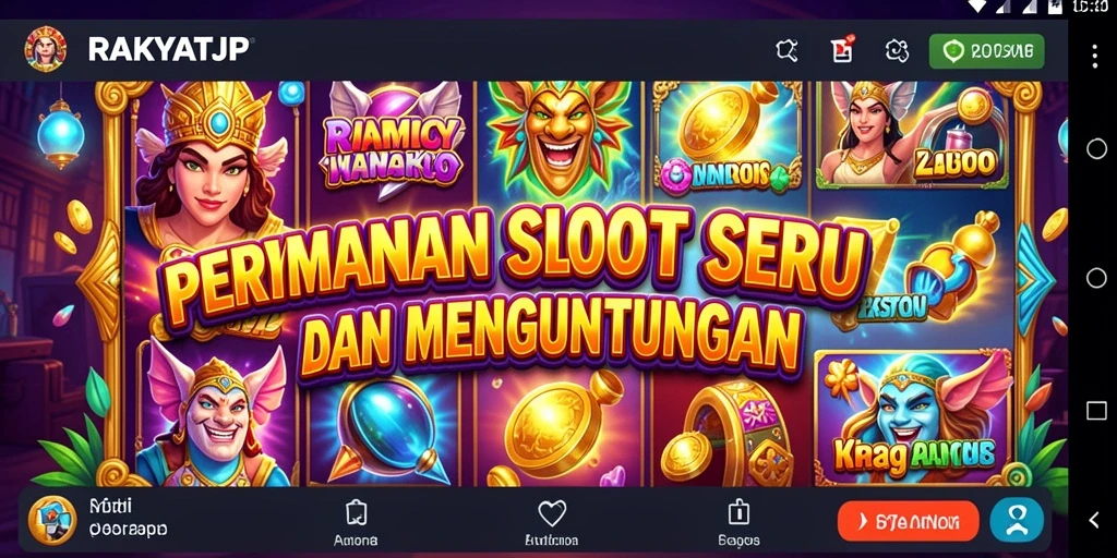 Tampilan gameplay RAKYATJP yang menarik dan penuh warna.
