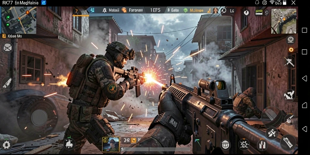 Menggambarkan serunya gameplay FPS di RK77.