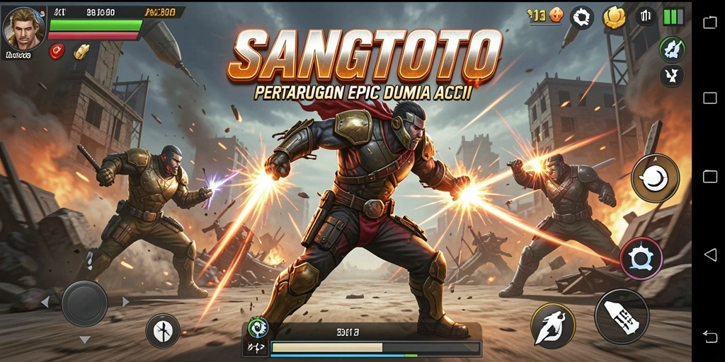 Screenshot gameplay SANGTOTO yang menunjukkan aksi bertarung seru.