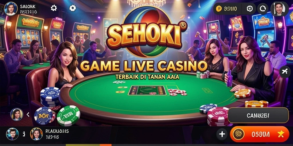 Tampilan gameplay SEHOKI yang mendebarkan dengan dealer langsung.