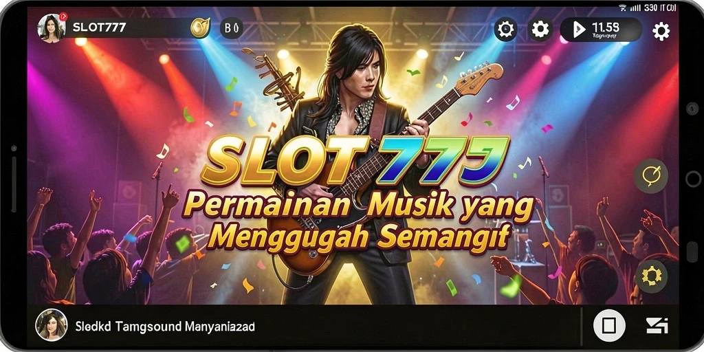 Screenshot menunjukkan gameplay musik yang seru dan interaktif di SLOT777.
