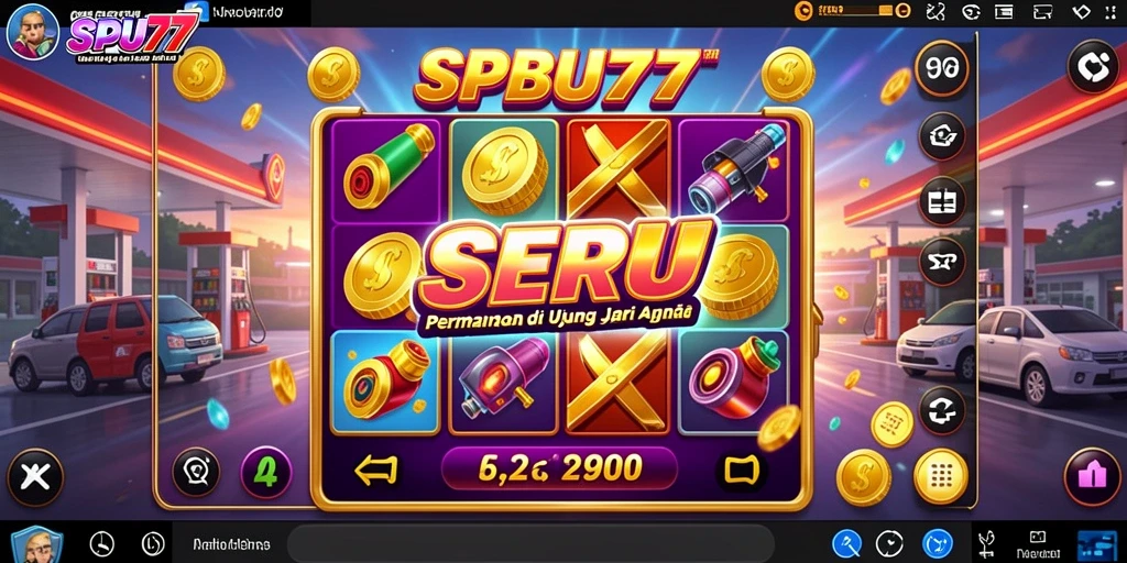 Tampilan gameplay seru dalam SPBU77 dengan berbagai tema menarik.
