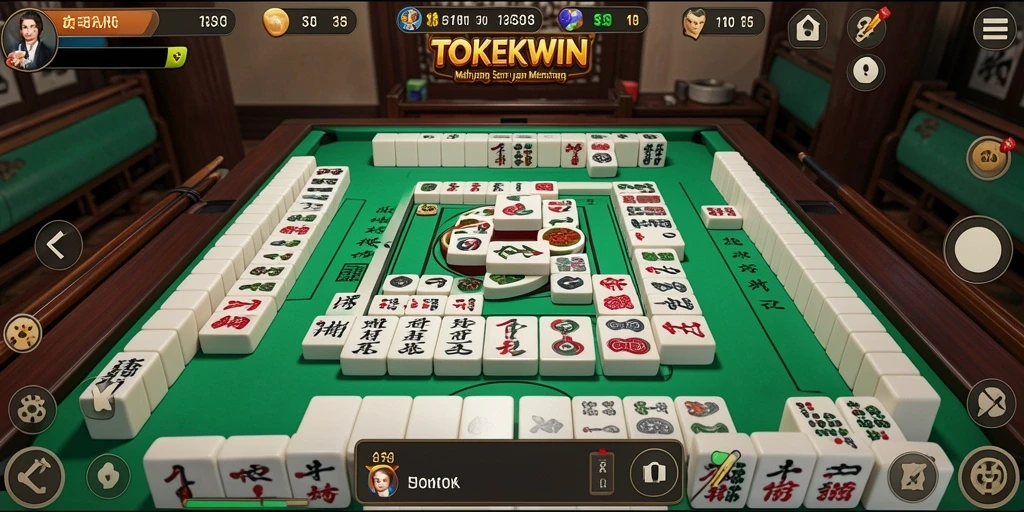 Tampilan gameplay seru <strong>TOKEKWIN</strong> dengan desain Mahjong menarik.